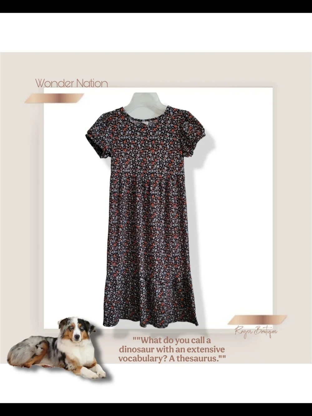 🌿Wonder Nation Boho Floral Peasant Midi Dress 7/8 - Picture 11 of 11